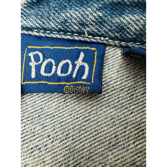 Vintage Winnie the POOH Light Wash Jean Trucker Jacket Disney FUZZY Bear DENIM S - Picture 8 of 11